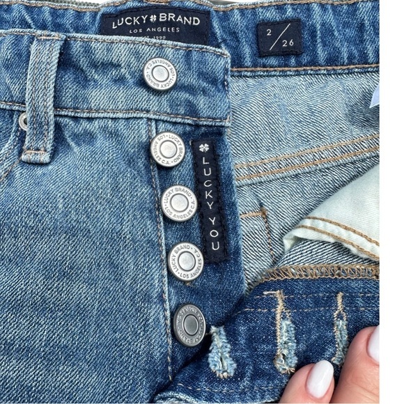 Womens Lucky Denim shorts - size 2 -‎ button down - Picture 4 of 8